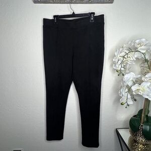 Andrew Marc Women's Super Soft Stretch Faux Suede Pull On Pants L In Black